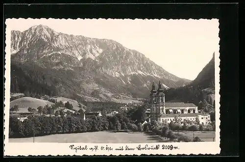 AK Spital a. P., Ortsansicht mit Berg