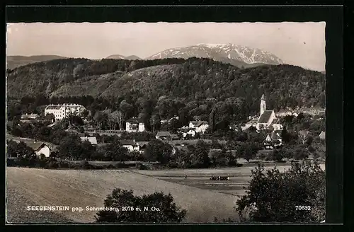 AK Seebenstein, Ortsansicht gegen Schneeberg