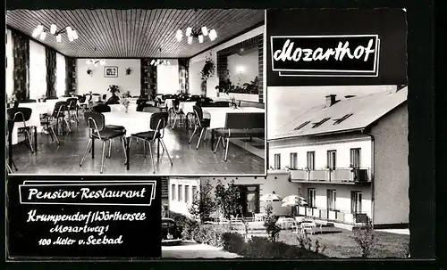 AK Krumpendorf a. Wörthersee, Pension Restaurant Mozarthof am Mozartweg 1