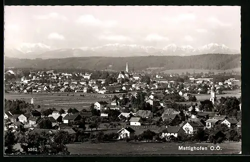 AK Mattighofen, Totalansicht mit Kirche