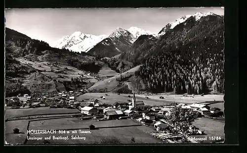 AK Hollersbach, Ortsansicht mit Tauern, Linzinger und Breitkopf