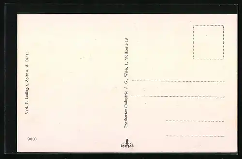 AK Spitz a. d. Donau, Ortsansicht aus der Vogelschau