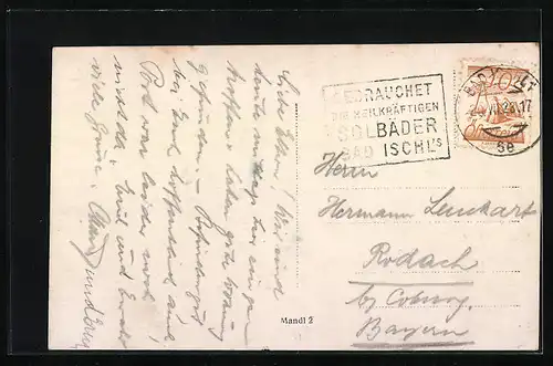 AK Bad Ischl, Ortsansicht mit Bergen