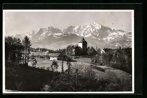 AK St. Jakob a/Th., Ortsansicht mit hohem Göll