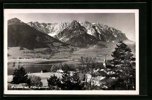AK Walchsee, Ortsansicht mit Kaisergebirge
