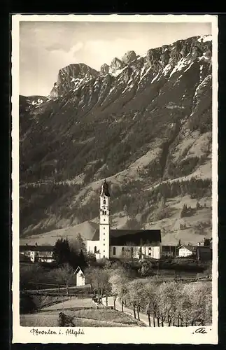 AK Pfronten /Allgäu, Ort mit Blick auf die Kirche