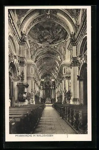 AK Waldsassen, Innenansicht der Pfarrkirche