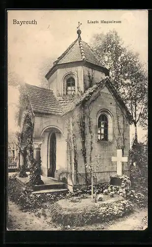 AK Bayreuth, Blick auf Liszts Mausoleum