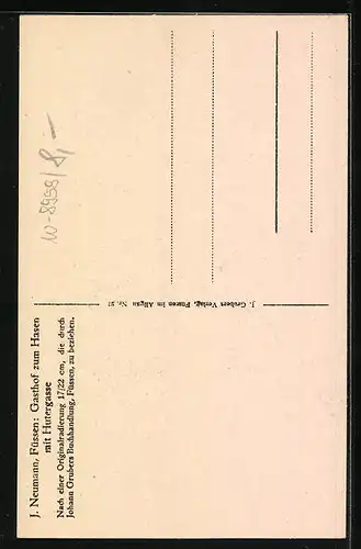 Künstler-AK Füssen, Strassenpartie mit Gasthof zum Hasen und Hutergasse