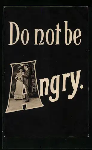 Künstler-AK Raphael Tuck & Sons Nr. 6378: Do not be Angry, Couple in Love