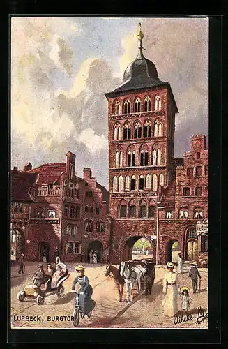 Künstler-AK Raphael Tuck & Sons Nr. 175B: Lübeck, Burgtor