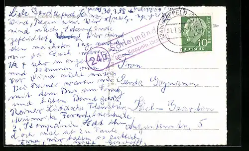 AK Landpoststempel Schleimünde über Kappeln (Schlei)