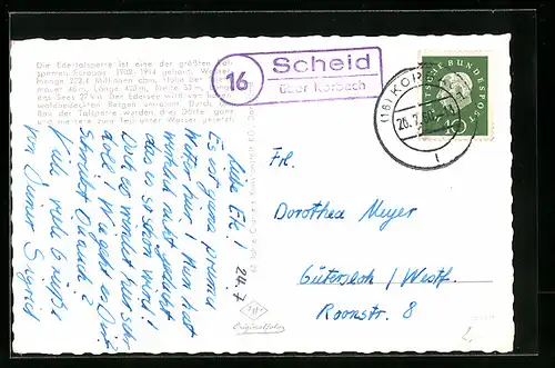 AK Landpoststempel Scheid über Korbach