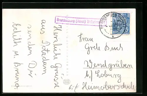 AK Landpoststempel Brandenburg (Havel) Wilhelmsdorf