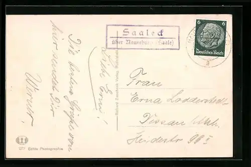AK Landpoststempel Saaleck über Naumburg (Saale)