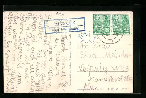 AK Landpoststempel Boek über Neustrelitz