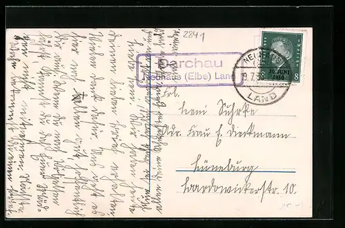 AK Landpoststempel Darchau Neuhaus (Elbe) Land