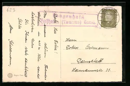 AK Landpoststempel Langenhain Hofheim (Taunus) Land