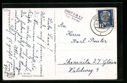 AK Landpoststempel (10b) Püchau über Wurzen