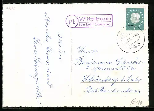 AK Landpoststempel Wittelbach über Lahr /Schwarzw.