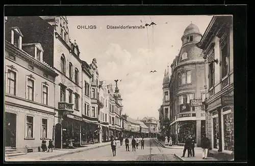 AK Ohligs, Düsseldorferstrasse, Gasthaus Neue Post Herm. Rehbein