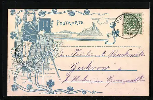 AK Peitz N.L., Totalansicht, Stadtkirche, Hotel zum Deutschen Haus