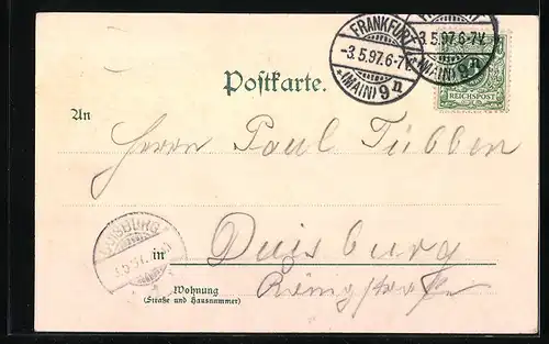 Lithographie Falkenstein, Gasthaus zum Frankfurter-Hof, Villa Altkönig, Heilanstalt