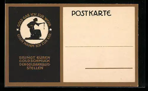 AK Frau mit einer Goldkette, Kriegshilfe