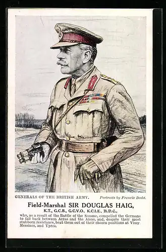 Künstler-AK Field-Marshal Sir Douglas Haig, British Army, Heerführer