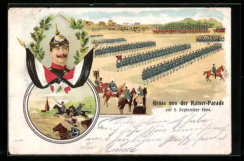Künstler-AK Kaiserparade 1904, Kaisermanöver, Kavallerie