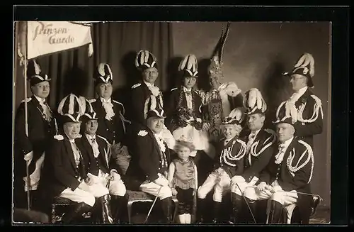 AK Kostümierte Prinzengarde, Karneval 1928