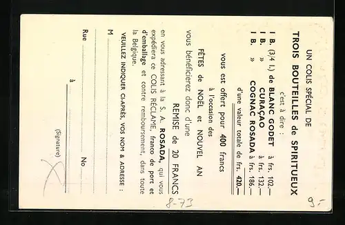 AK Reklame für Rosada-Wein