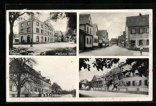 AK Winden /Pfalz, Bahnhof, Steinweilerstrasse, Hauptstrasse