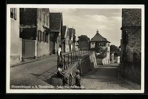 AK Gimmeldingen a. d. Weinstrasse, Josef-Bürckel-Strasse mit Häusern