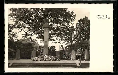 AK Arzberg /Ofr., Partie am Kriegerdenkmal