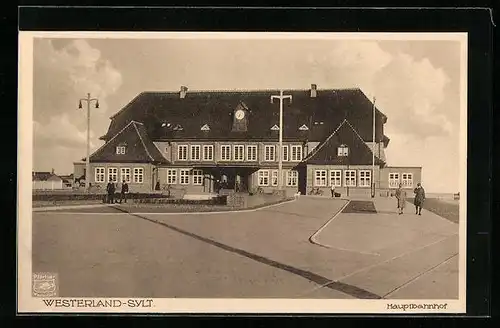 AK Westerland /Sylt, Partie am Hauptbahnhof