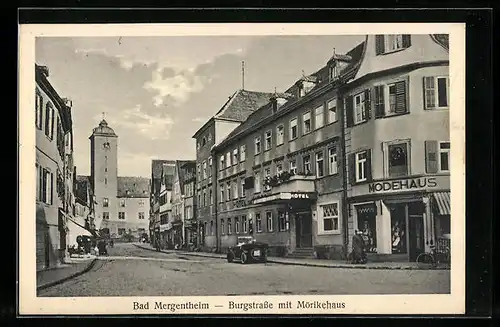 AK Bad Mergentheim, Burgstrasse mit Mörikehaus