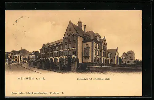 AK Weinheim a. d. B., Gymnasium mit Direktionsgebäude