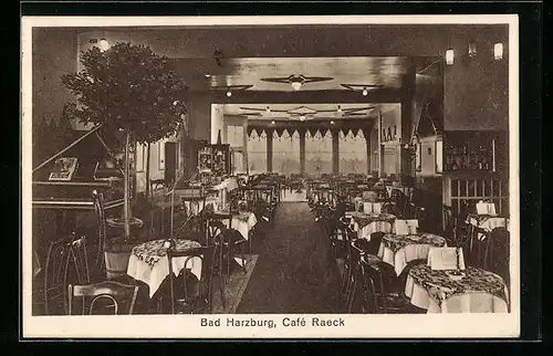 AK Bad Harzburg, Cafe Raeck, Wilhelmstrasse 52 c, Innenansicht