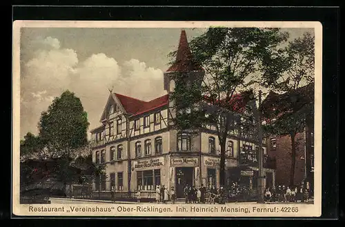 AK Ober-Ricklingen, Restaurant Vereinshaus Heinrich Mensing