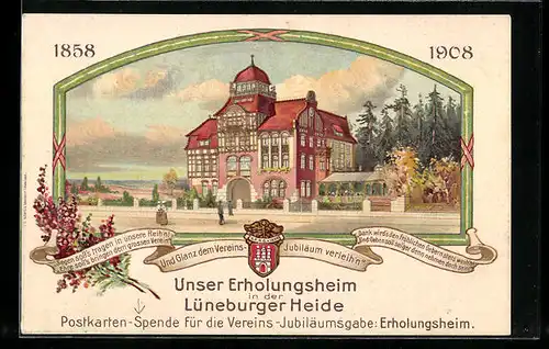 Lithographie Walsrode, Erholungsheim in der Lüneburger Heide