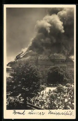 AK Freiburg /Breisgau, Brand der Universität