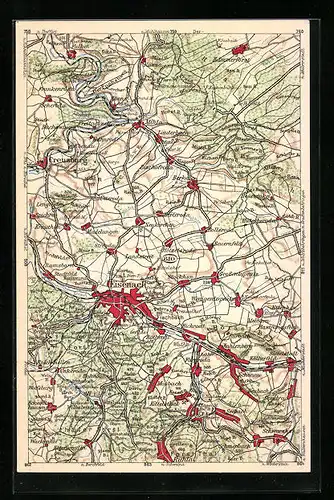 AK Eisenach, Landkarte der Umgebung, Wona-Verlag