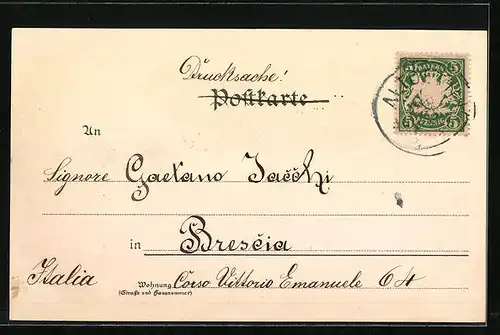 Lithographie Altötting, Teilansicht, Kirche, Gnadenbild