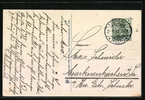 AK Auerbach i. V., Kaiserstrasse mit Saxonia-Apotheke