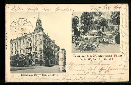AK Berlin, Gasthaus Weihenstephan-Palast, Friedrichstrasse 176-177 Ecke Jägerstrasse