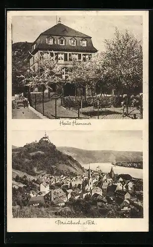AK Braubach a. Rh., Hotel Haus Hammer, Ortsansicht