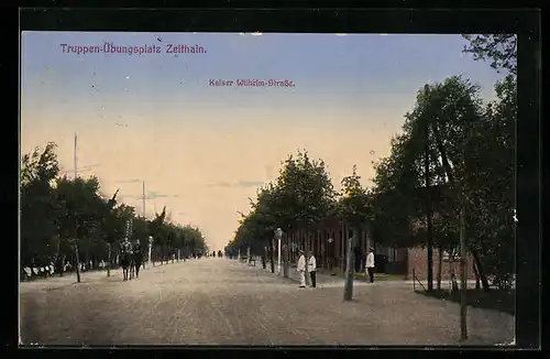 AK Zeithain, Truppenübungsplatz, Blick auf die Kaiser Wilhelm Strasse