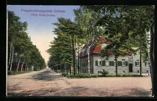 AK Zeithain, Truppenübungsplatz, Blick auf die König Georg Strasse, Serie