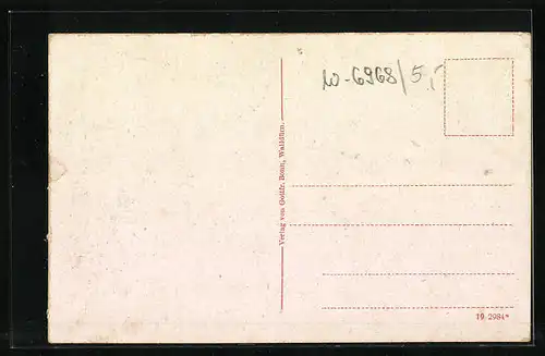 AK Walldürn, Ortsansicht mit Teich und Kirche